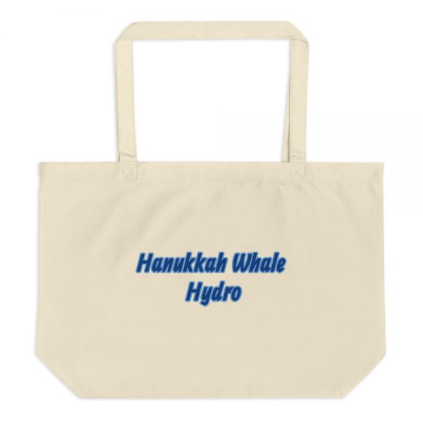 Large organic tote bag: Hanukkah Whale Hydro - Image 3