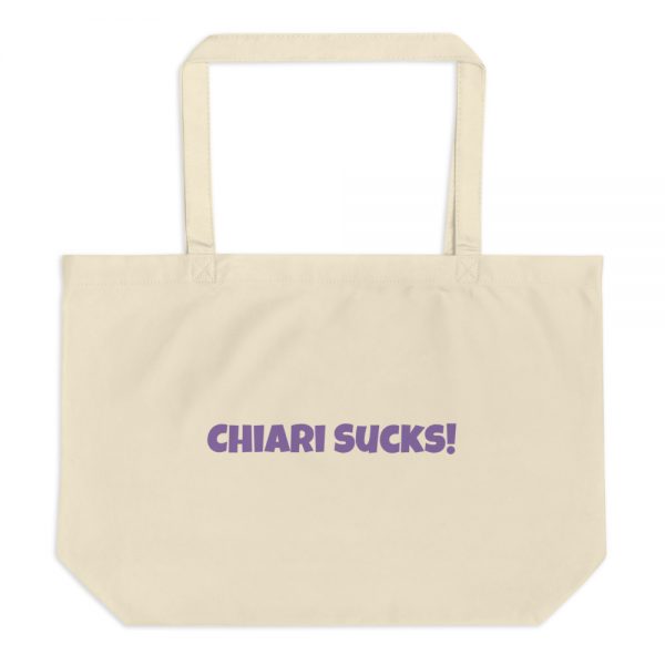 Large organic tote bag:Chiari Sucks! - Image 3