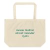 Large organic tote bag:Human Medical Advent Calendar Hydro