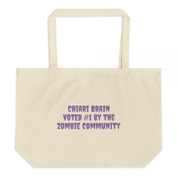 Large organic tote bag: Chiari Brain  Voted #1 by the  Zombie Community - Image 3