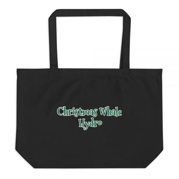 Large organic tote bag:Christmas Whale Hydro - Image 2