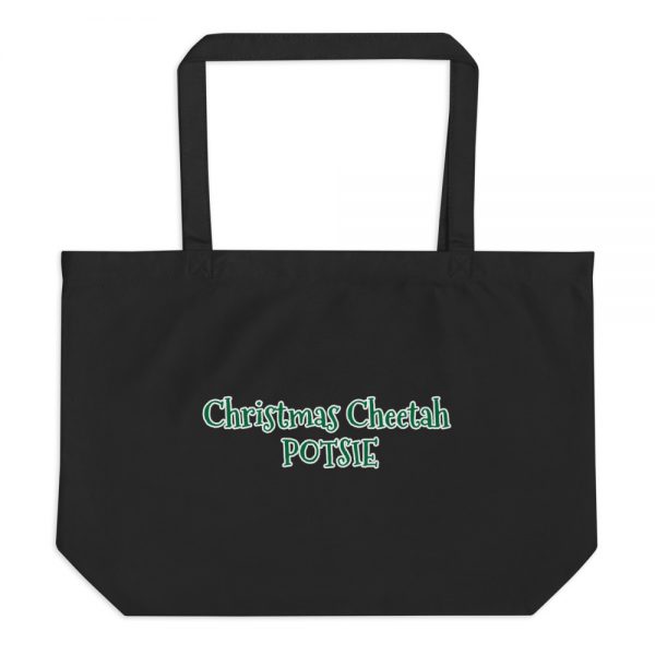 Large organic tote bag: Christmas Cheetah POTSIE - Image 2