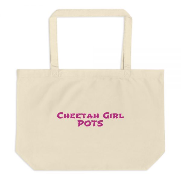 Large organic tote bag:Cheetah Girl  POTS - Image 3