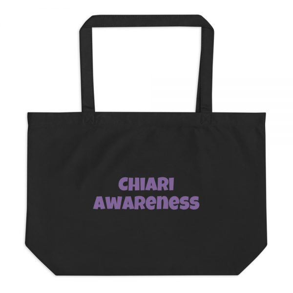 Large organic tote bag:Chiari  Awareness - Image 2