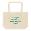 Large organic tote bag:  I Belong On The Island Of Medical Misfit Toys Chiarian
