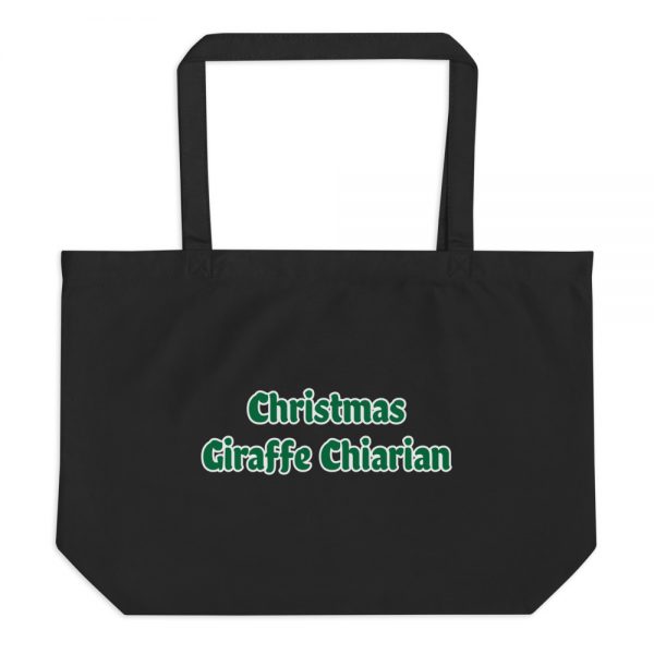 Large organic tote bag:Christmas Giraffe Chiarian - Image 2