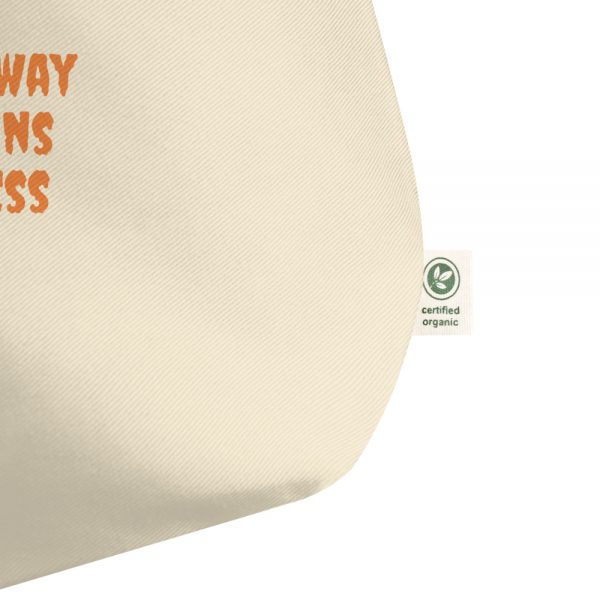 Large organic tote bag:Zombies stay away  from our brains ADEM Awareness - Image 4