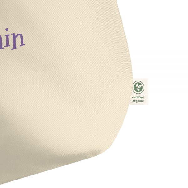 Large organic tote bag:Purple Brain - Image 4