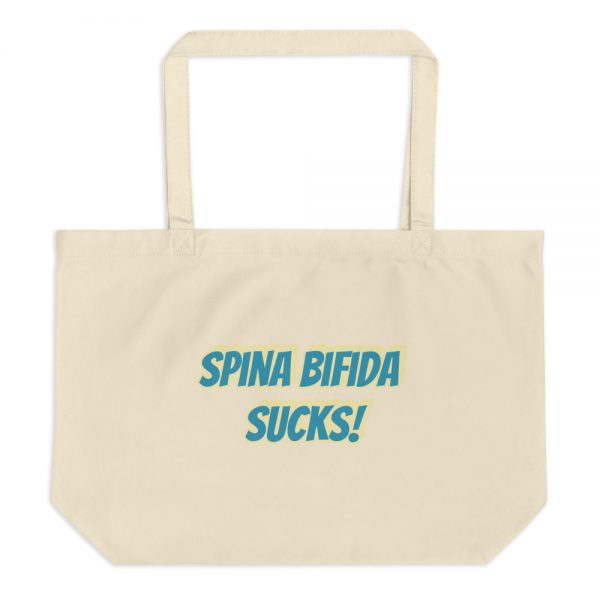 Large organic tote bag: Spina Bifida Sucks! - Image 3