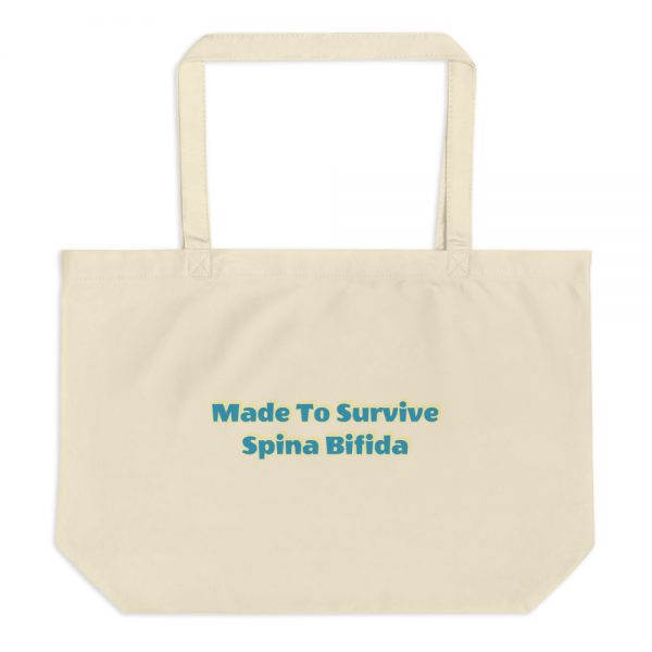 Large organic tote bag:Made To Survive Spina Bifida - Image 3