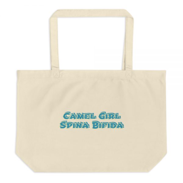 Large organic tote bag:Camel Girl Spina Bifida - Image 3