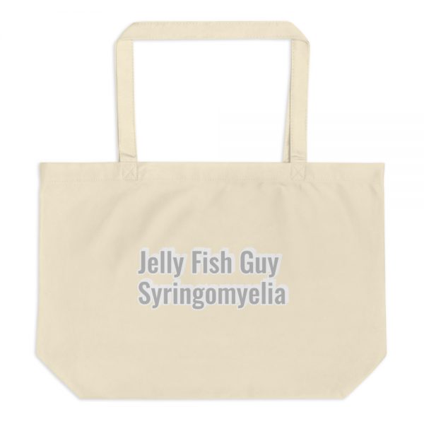 Large organic tote bag:Jelly Fish Guy Syringomyelia - Image 3