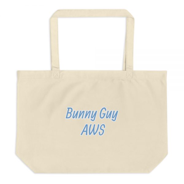 Large organic tote bag:Bunny Guy AWS - Image 3